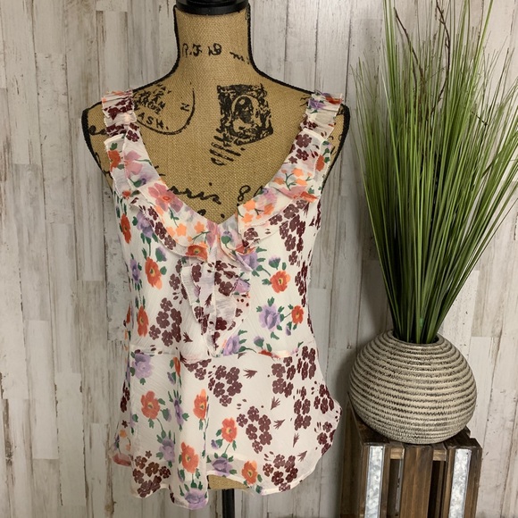 Lucky Brand Tops - NWOT-Lucky Brand Floral Blouse-Size S
